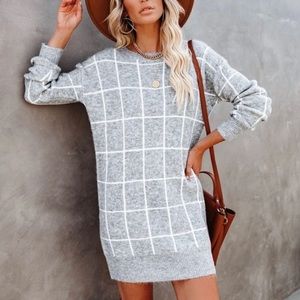 Sweater dress, grey, size small.